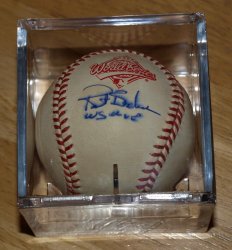 Thumbnail of Pat Borders Autographed 1992 World Series Baseball Signed Blue Jays MVP
