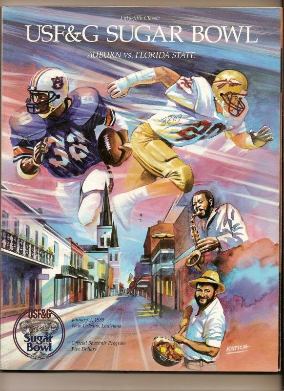 PrestoMart 1989 Sugar Bowl Game Program Auburn Florida State