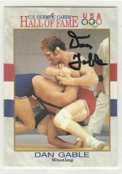 Thumbnail of Dan Gable Signed Card 1991 Impeal Olympic hall Of fame