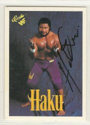 Thumbnail of Haku signed autographed wrestling card 1990 Classic WWF WWE WCW