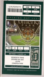Thumbnail of 2001 detroit Tigers Opening day Ticket