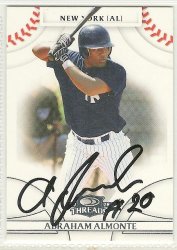 Thumbnail of Abraham almonte signed autographed baseball card 2008 donruss threads Yankees