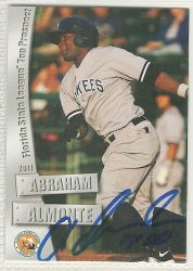 Thumbnail of Abraham Almonte signed Autographed Baseball card 2011 FSL top prospect set