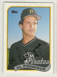 Thumbnail of al pedrique signed Autographed baseball card 1989 topps Pirates