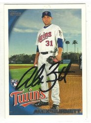Thumbnail of Alex Burnett signed Autographed baseball card 2010 Topps Twins
