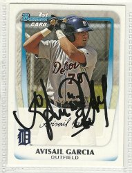 Thumbnail of avisail garcia signed Autographed Baseball card 2011 bowman prospects Tigers