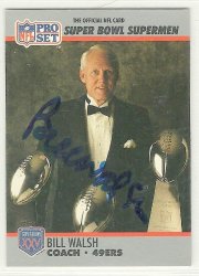 Thumbnail of bill walsh signed autographed Football card 1991 supper bowl supermen set HOF