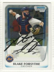Thumbnail of blake Forsythe signed autographed baseball card 2011 bowman chrome prospects