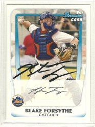 Thumbnail of blake Forsythe signed autographed baseball card 2011 bowman prospects