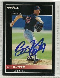 Thumbnail of bob kipper signed autographed baseball card 1992 pinnacle