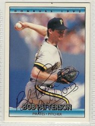 Thumbnail of bob patterson signed autographed baseball card 1992 donruss