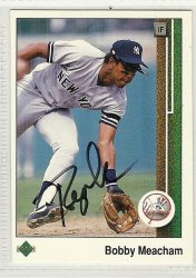 Thumbnail of bobby meacham signed autographed baseball card 1989 upper deck