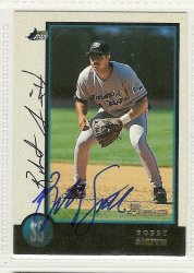 Thumbnail of bobby smith signed Autographed baseball card 1998 bowman