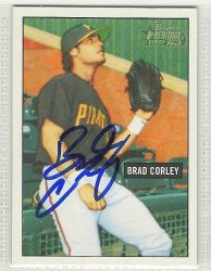 Thumbnail of brad corley signed autographed baseball card 2005 bowman heritage