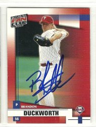 Thumbnail of Brandon Duckworth signed autographed baseball card 2002 Donruss
