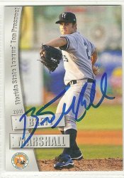Thumbnail of brett marshall signed autographed Baseball card 2011 FSL top prospect set