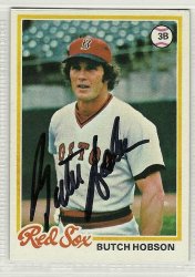 Thumbnail of butch hobson signed autographed baseball card 1978 topps