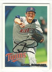 Thumbnail of Carl Pavano signed autographed baseball card 2010 topps