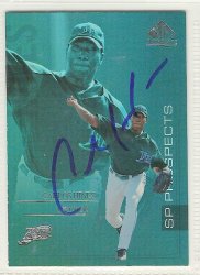 Thumbnail of carlos hines signed autographed baseball card 2004 upper deck SP