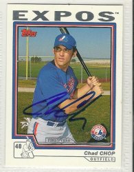 Thumbnail of chad chop signed autographed baseball card 2004 topps