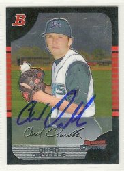 Thumbnail of chad drvella signed autographed baseball card 2005 bowman chrome prospects