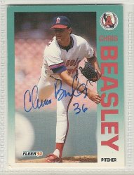 Thumbnail of chris beasley signed autographed baseball card 1992 fleer