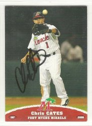 Thumbnail of chris cates signed autographed baseball card 2009 fort myers miracle