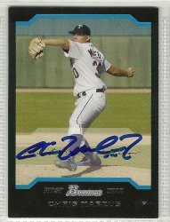 Thumbnail of chris mabeus signed autographed baseball card 2004 bowman prospects