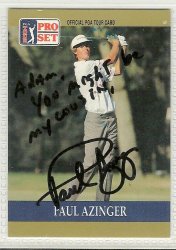 Thumbnail of Paul Azinger Autographed Golf Card Signed PGA
