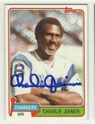 Thumbnail of charlie joiner signed autographed football card 1981 topps HOF
