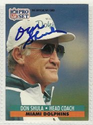 Thumbnail of don shula signed autographed Football card 1991 pro set HOF