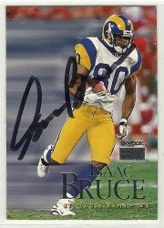 Thumbnail of isaac bruce signed autographed Football card 1999 skybox