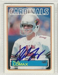 Thumbnail of neil lomax signed autographed Football card 1983 topps