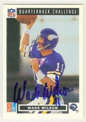 Thumbnail of wade wilson signed autographed Football card 1991 upper deck quaterback challeng