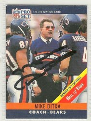 Thumbnail of mike ditka signed autographed football card 1990 pro set Bears HOF