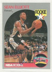 Thumbnail of sean elliot signed autographed basketball card 1990 hoops