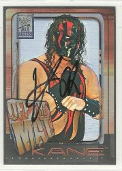 Thumbnail of Kane signed autographed wrestling card 2002 fleer wwf all access