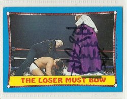 Thumbnail of king harley race signed autographed wrestling card 1987 wwf topps