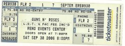 Thumbnail of 2006 Guns n' Roses full unused concert Ticket Reno, NV