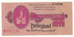 Thumbnail of Disneyland Magic Key Coupon Used ticket Rare Pre 1970
