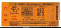 Thumbnail of 1976 Dixie 500 Ticket Stub nascar race Dave Marcis Win