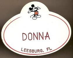 Thumbnail of Walt Disney World Cast Member name Tag Donna