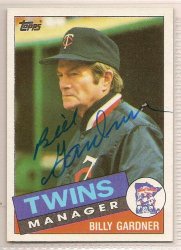Thumbnail of Billy Gardner signed autographed Baseball card