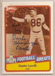 Thumbnail of Dante Lavelli signed autographed Football card HOF