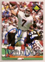 Thumbnail of David Klingler signed autographed Football card