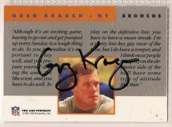 Thumbnail of Greg Kragen signed autographed Football card