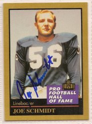 Thumbnail of Joe Schmidt signed autographed Football card HOF