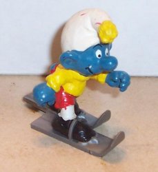Thumbnail of Skiing SMURF PVC figure PEYO SMURFS Schleich Vintage 80's