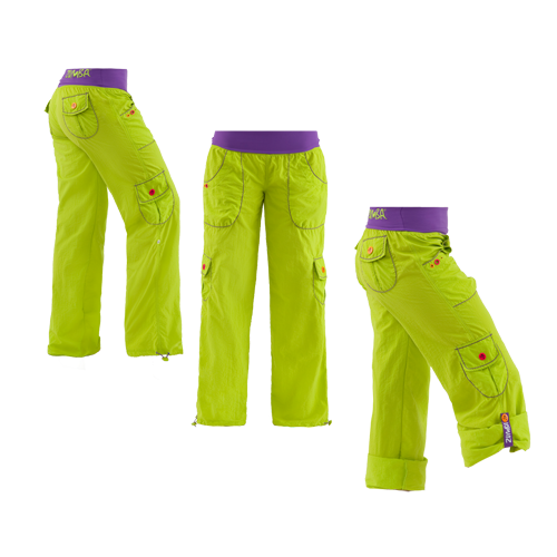 neon green and black cargo pants