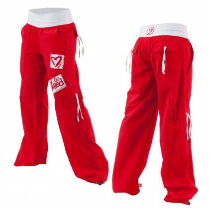 pants with red and white stripe